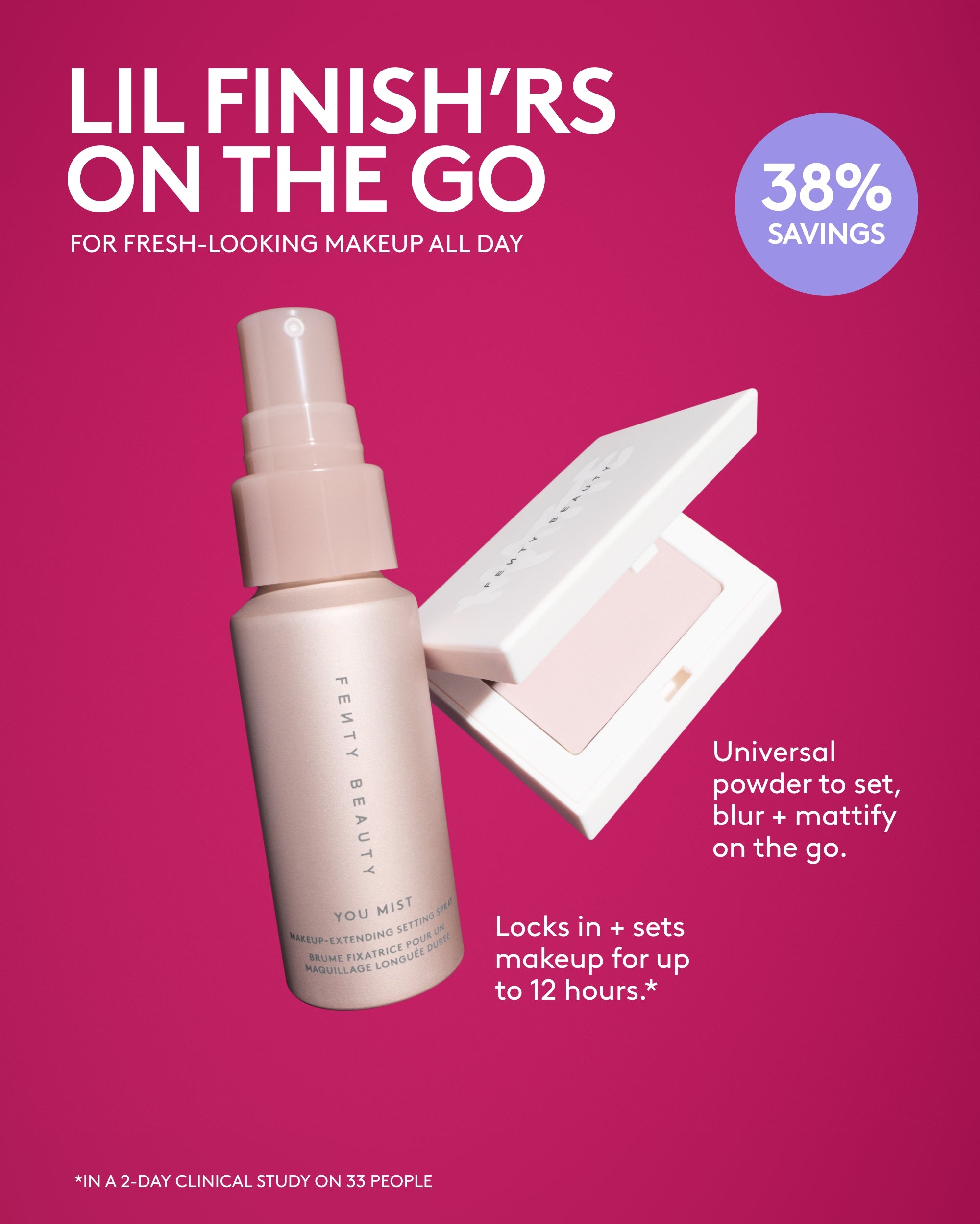 Lil Finish'rs Mini Setting Spray + Blotting Powder Duo - Image 3