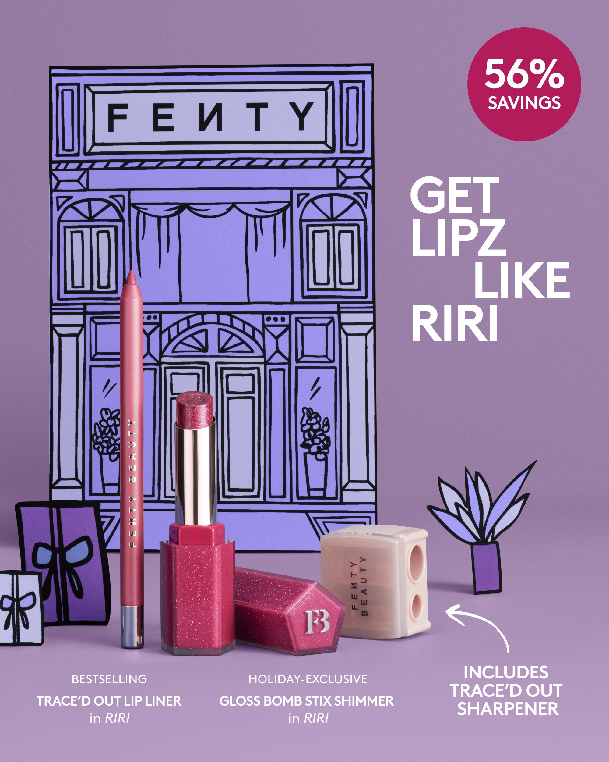 Lipz Like Riri 2-Piece Lip Set + Sharpener - Image 4