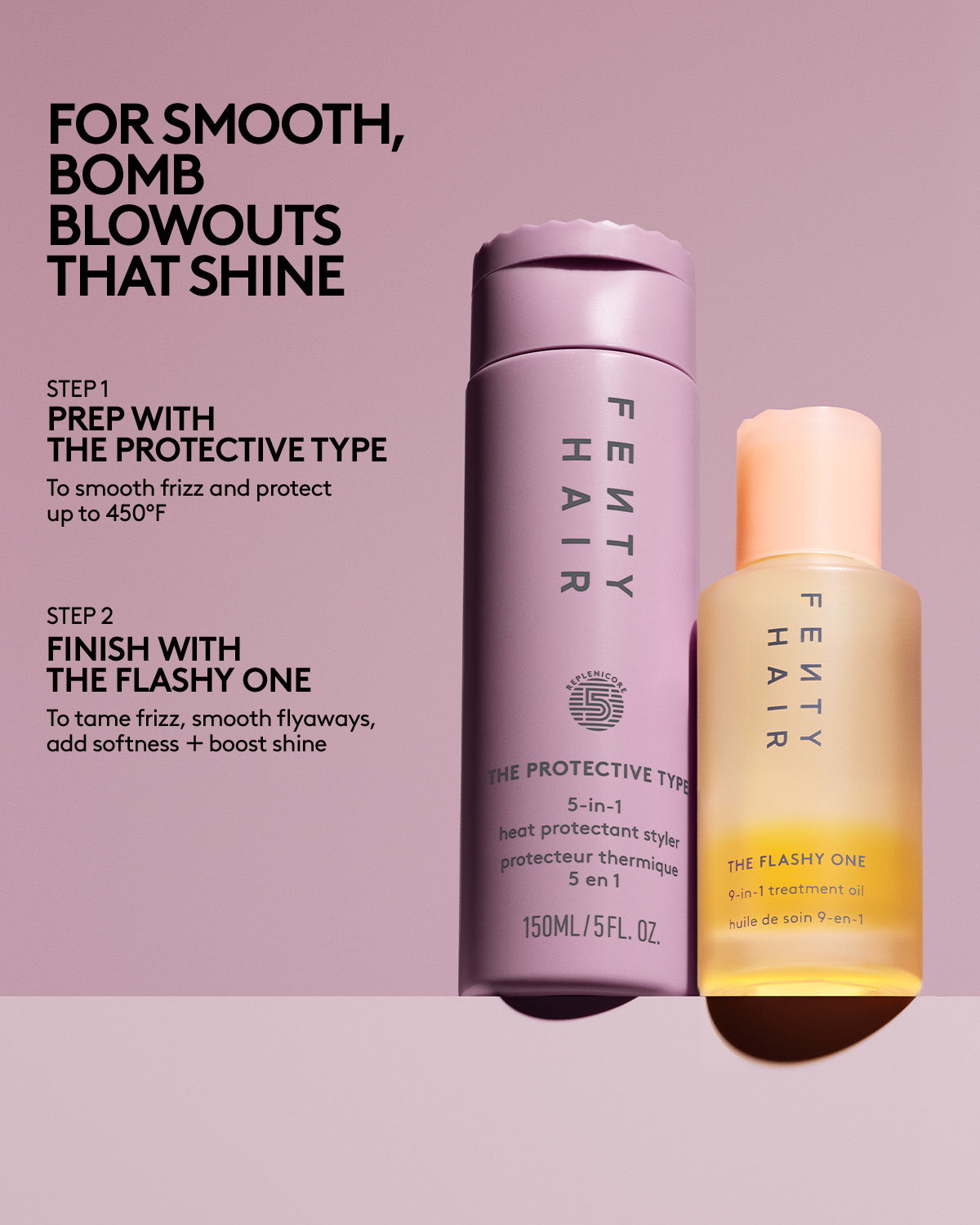 Heat Stylers Bundle: The Protective Type Heat Protectant Styling Cream + The Flashy One Hair Treatment Oil - Image 4