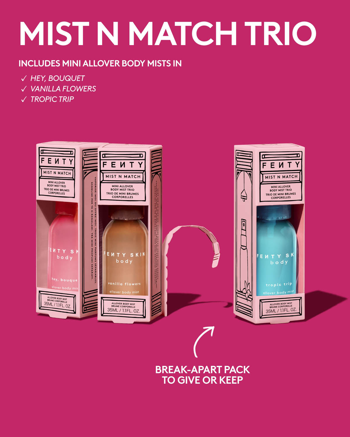 Mist N Match Mini Allover Body Mist Trio - Image 3